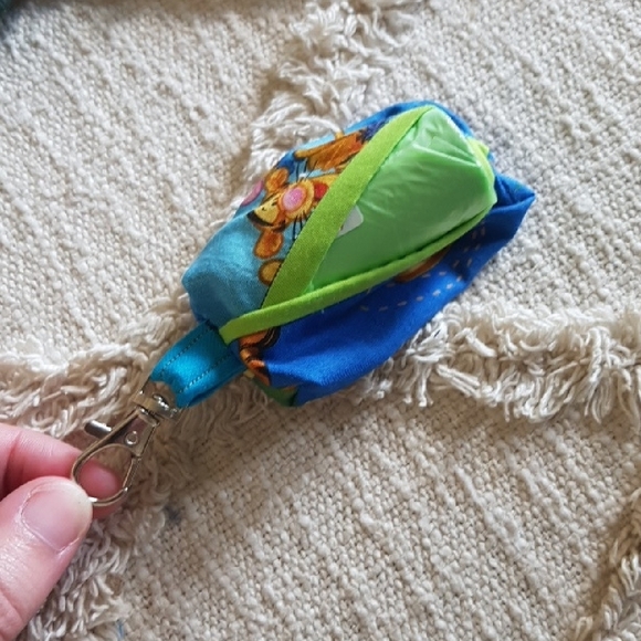Doggy Poo Bag Blue & Yellow Disney Winnie The Pooh Tigger & Roo Handsewn Pouch - Picture 4 of 4